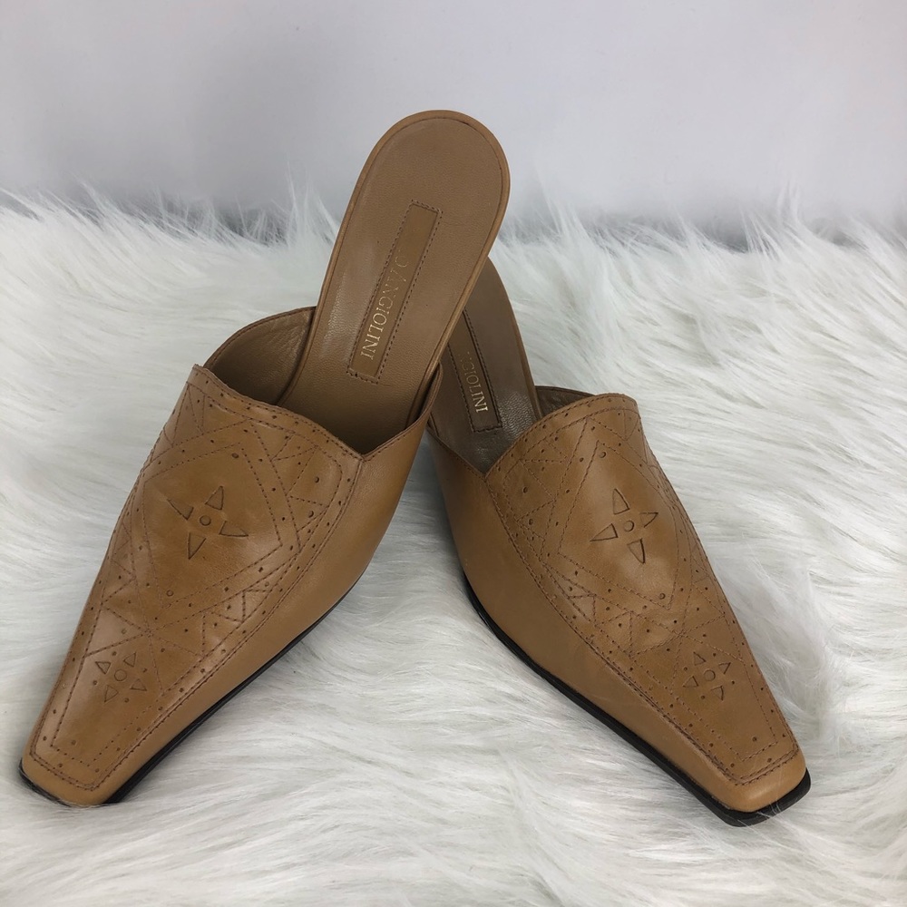 Enzo Angiolini Leather Mule Wedge Slip-On